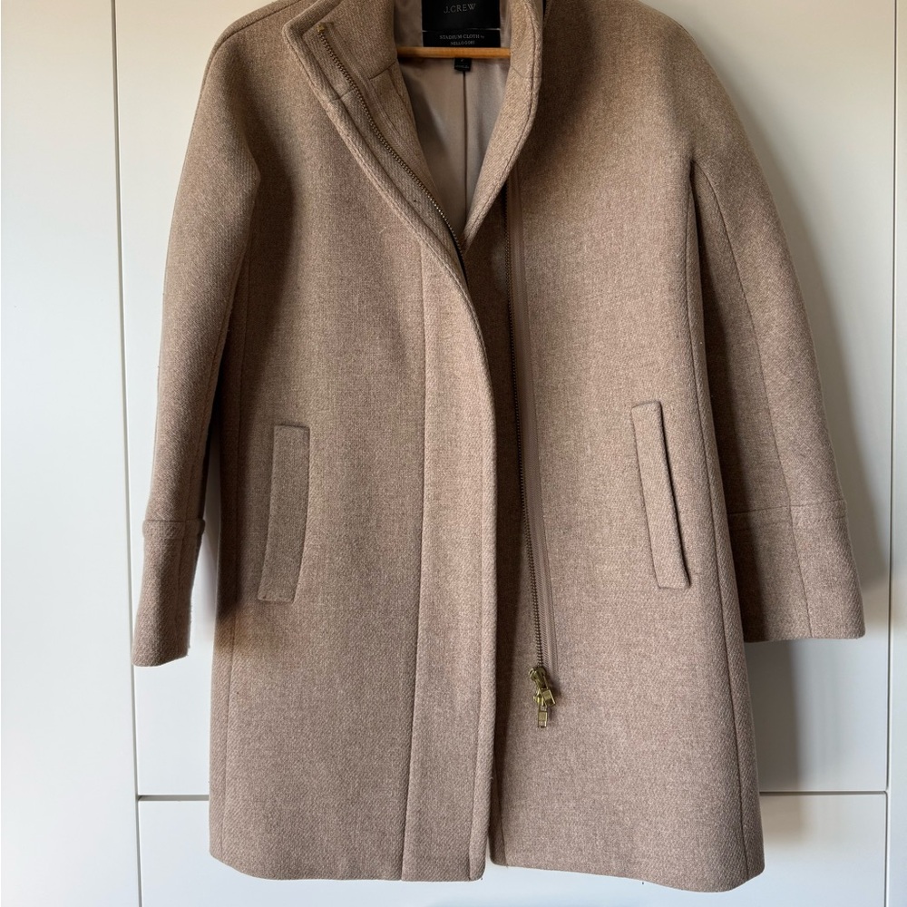 J. Crew Women's Wool Pea Coat in Camel Taupe